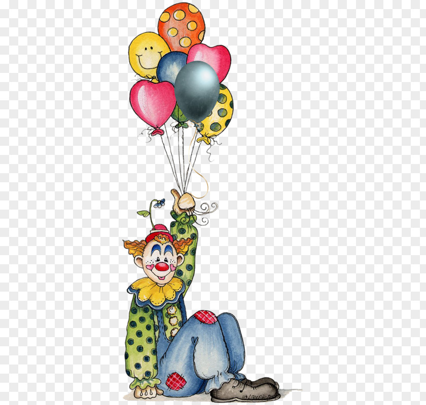Circus Rose Clown Birthday Image Greeting & Note Cards PNG