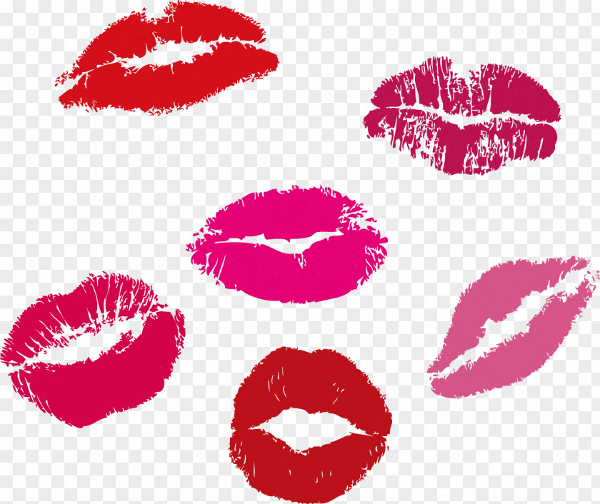 Red Lipstick Lip Mouth Euclidean Vector Illustration PNG