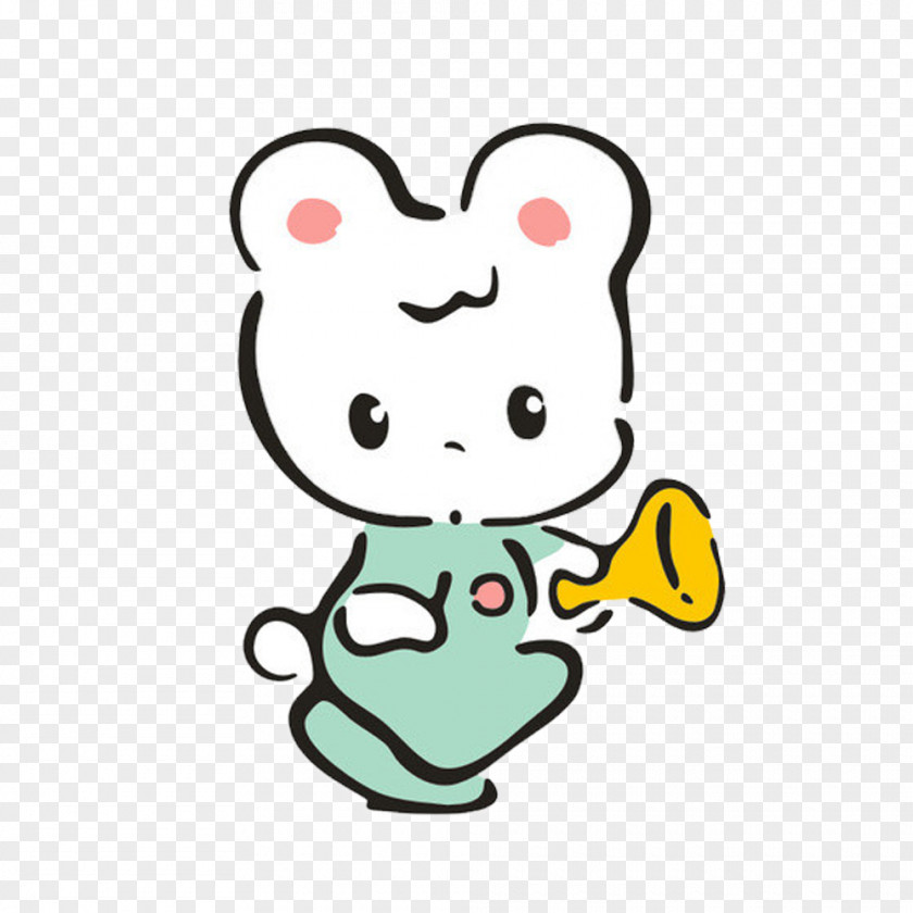 Trumpet Cartoon Bunnies Giant Panda Cuteness Animal PNG