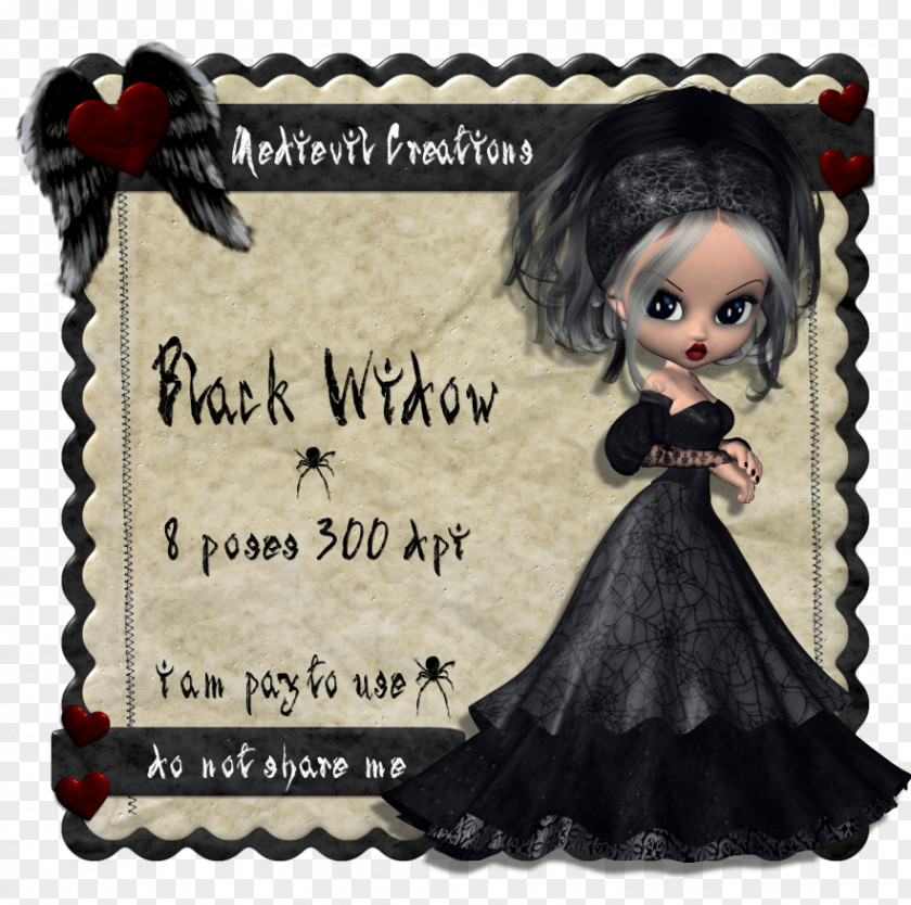 Adenium Black Widow Doll PNG