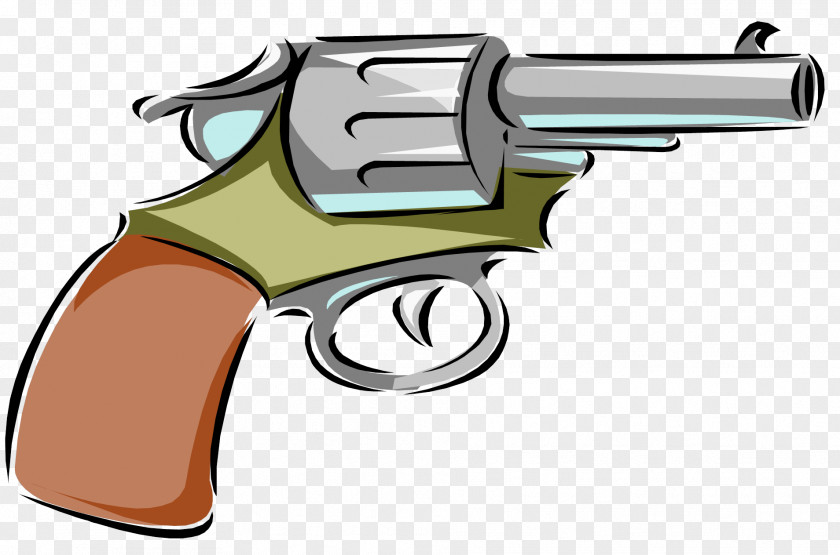 Hand Gun Firearm Cartoon Drawing Pistol Clip Art PNG