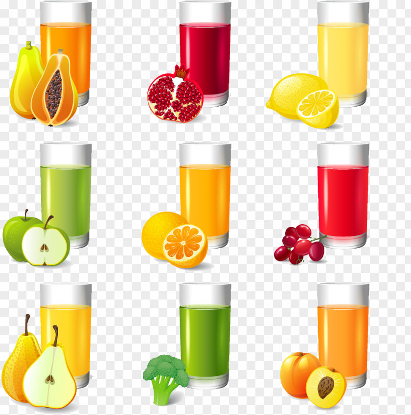 A Variety Of Fruit Juices And Vegetables Image Orange Juice Cocktail Smoothie Drink PNG