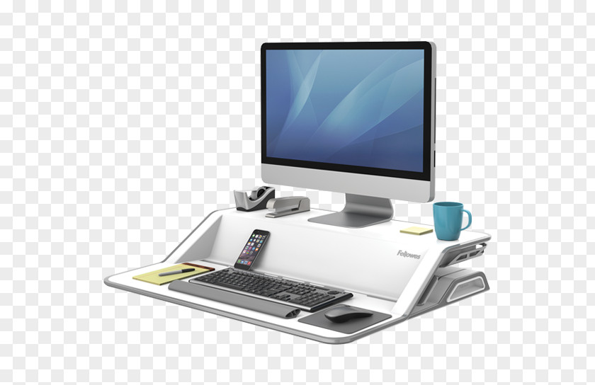 Business Sit-stand Desk Workstation Fellowes Brands PNG