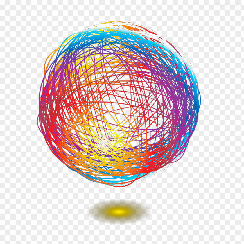 Colorful Mesh Light Ball Sphere PNG
