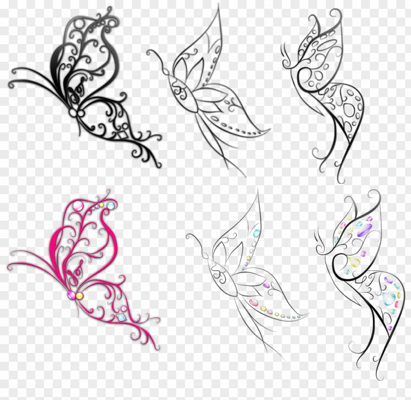 Butterfly Logo Line Art PNG