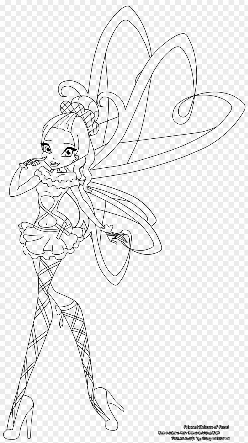 Fairy Line Art Costume Design Cartoon Sketch PNG