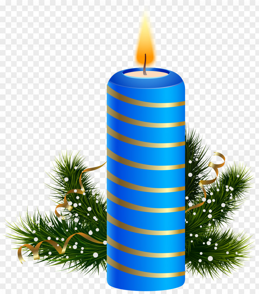 Blue Christmas Candle Clipart Image Decoration Clip Art PNG