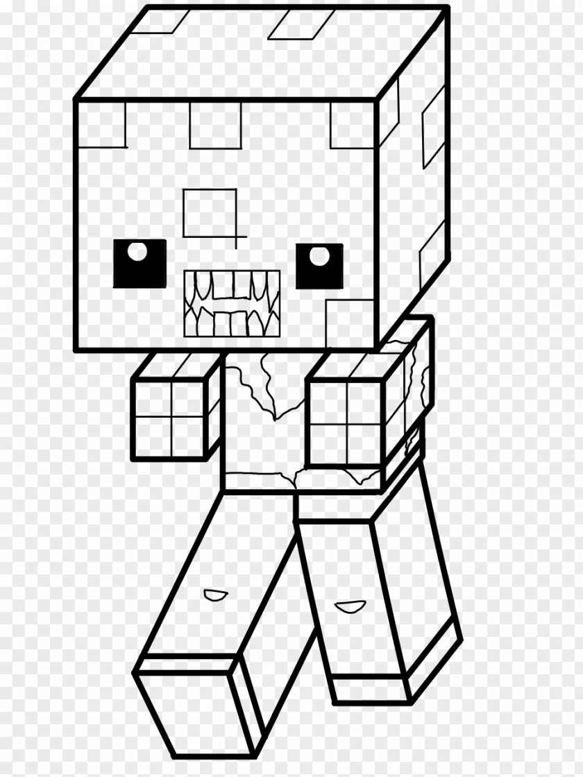 Scary Skull Line Art Minecraft Drawing Coloring Book Painting PNG