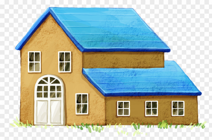 A Hand-painted Cabin House Watercolor Painting PNG