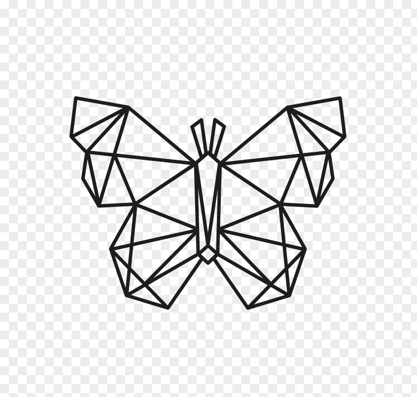 Butterfly Monarch Geometry Tattoo Polygon PNG