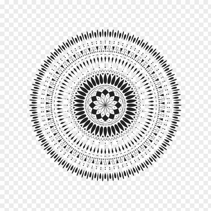 Mandala Contour Art PNG