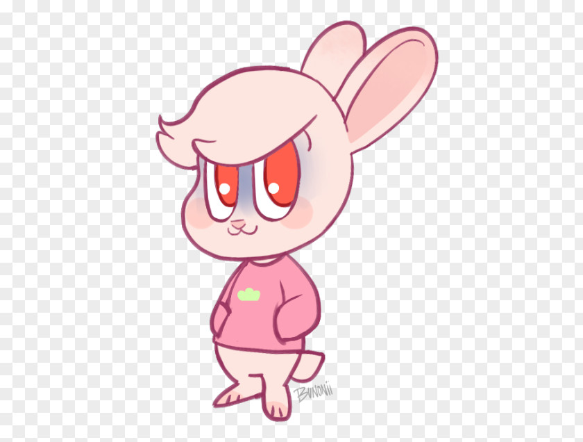 Pink Bunny Ears Rabbit Line Art Clip PNG