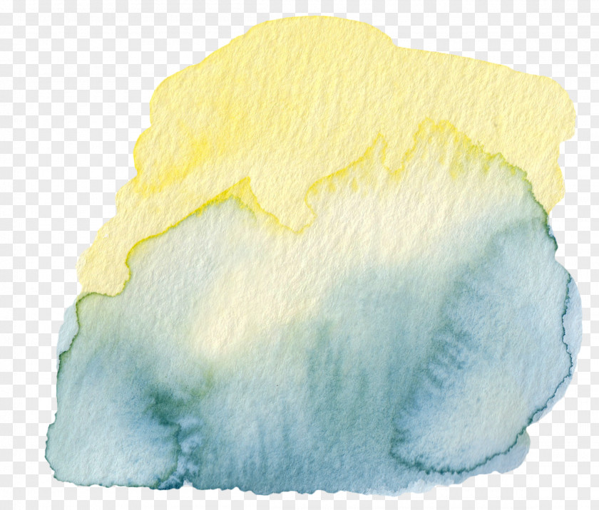 Yellow And Blue Watercolor Effect Painting Ink PNG