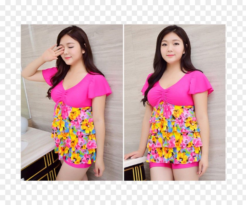 Women's Beachwear Fashion Shoulder Sleeve Pink M Shorts Waist PNG