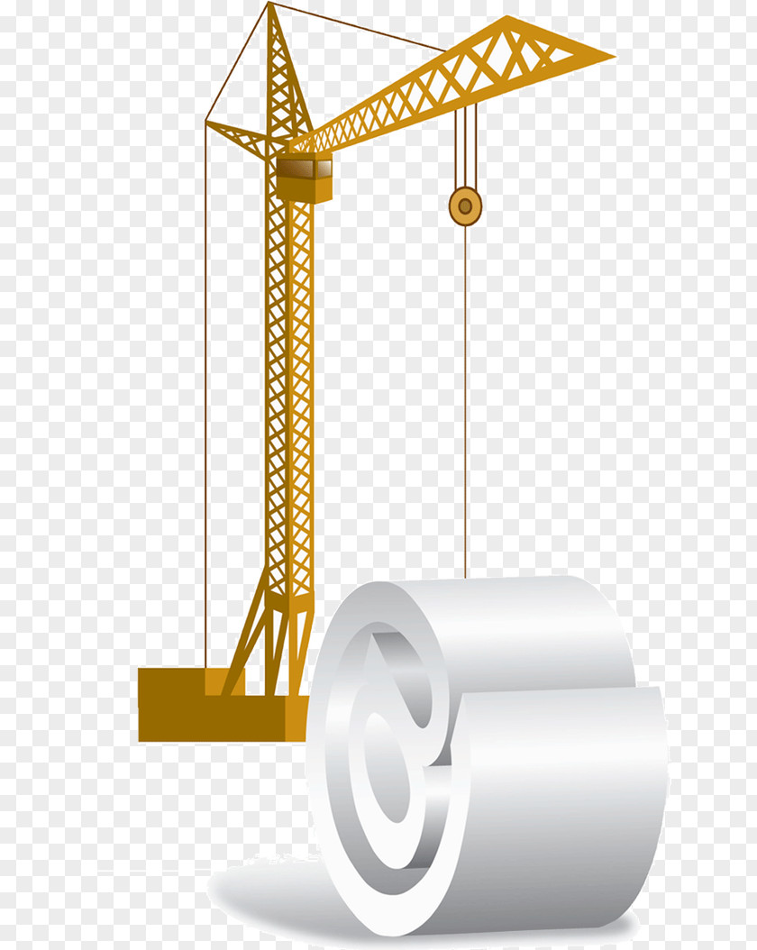 Creative Yellow Crane Architectural Engineering Logo PNG
