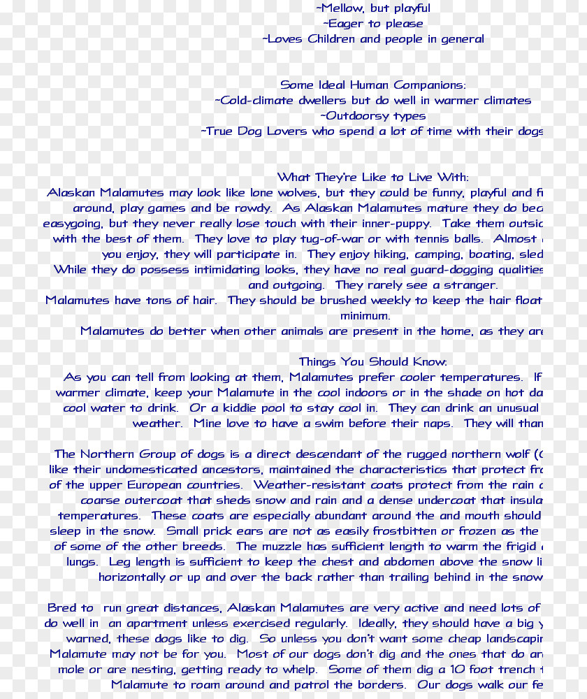 Line Alaskan Malamute Document Color PNG