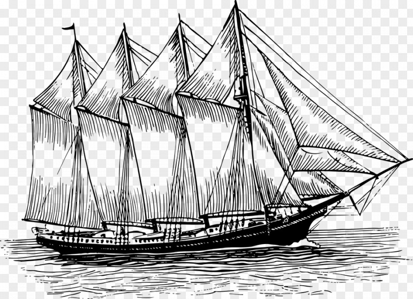 Sail Schooner Sailboat Sailing Ship Clip Art PNG