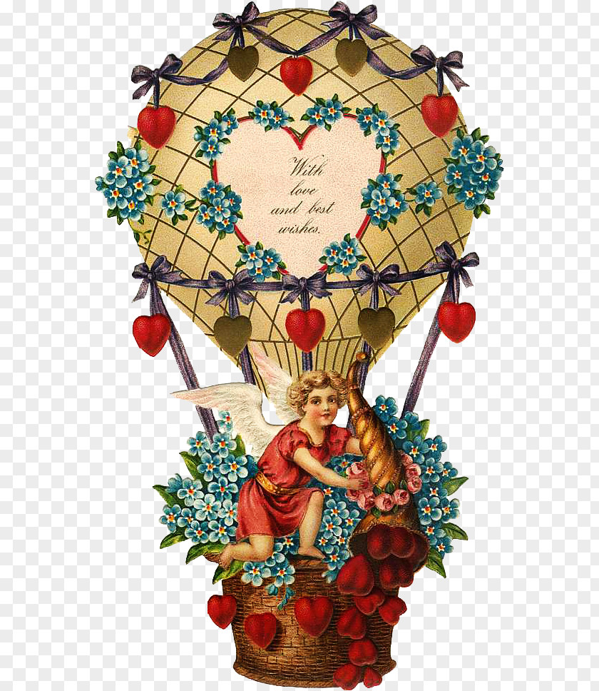 Valentine's Day Hot Air Balloon Heart PNG
