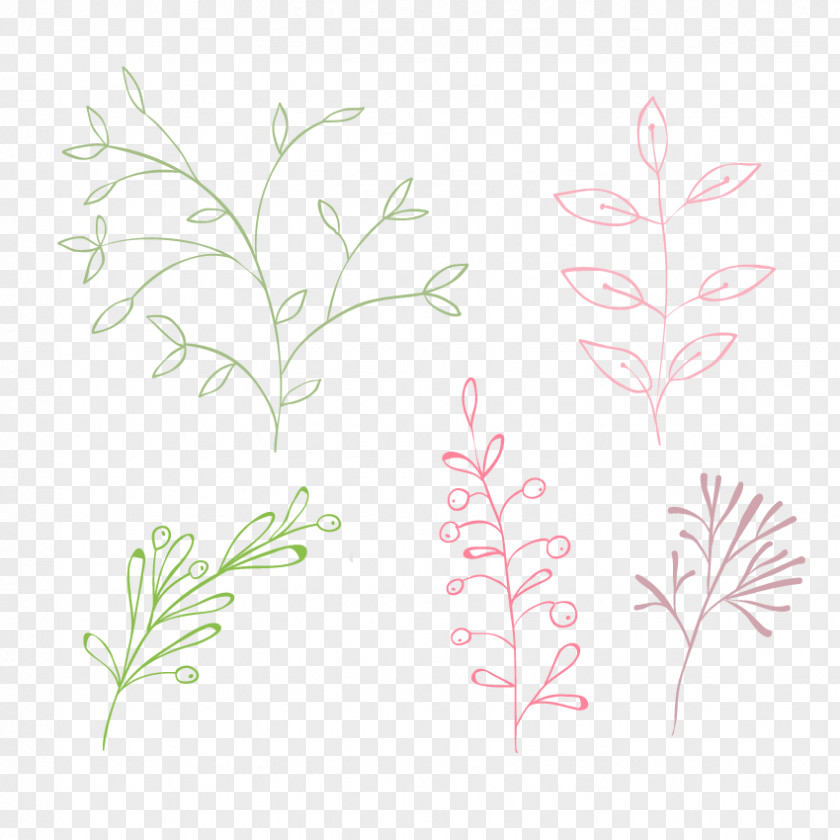 Hand Colored Grass Floral Design Petal Pattern PNG