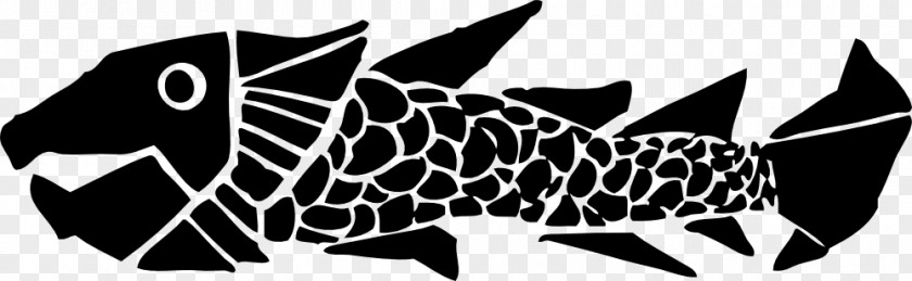 Fish Silhoutte Woodcut Clip Art PNG