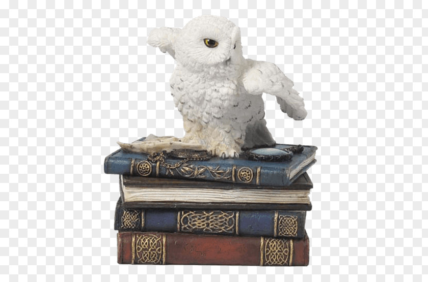 Owl Snowy Box Book Figurine PNG