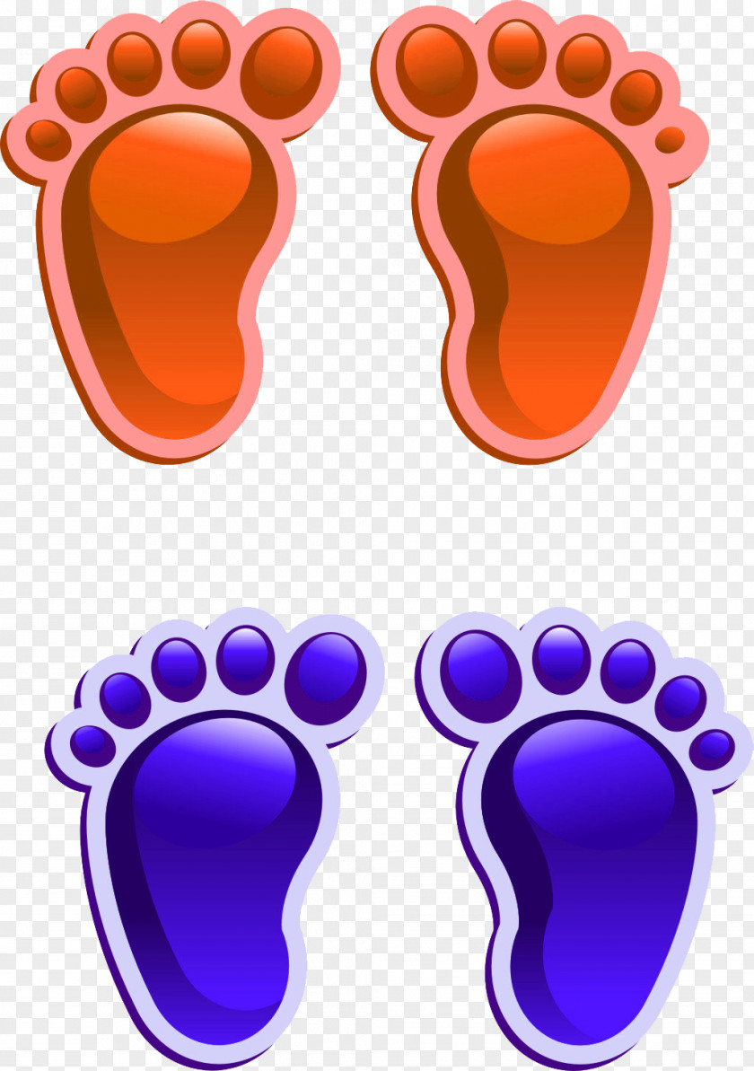 Cartoon Footprints Foot PNG