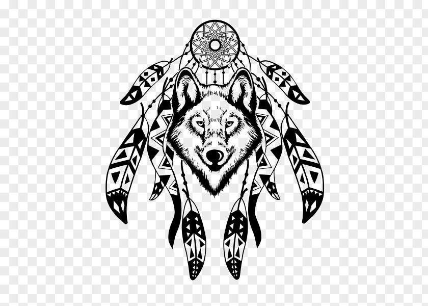 Dreamcatcher Drawing Feather Gray Wolf PNG