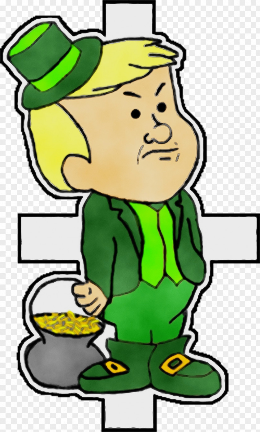 Pleased Green Leprechaun PNG