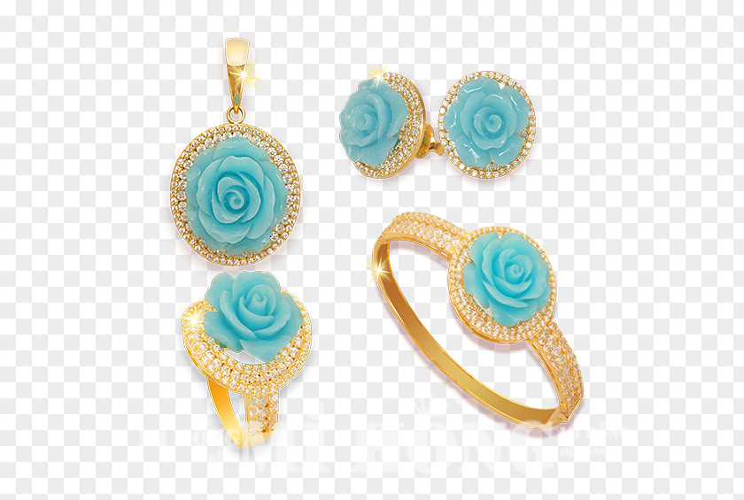 Turquoise Blue Earring Jewellery Rose PNG