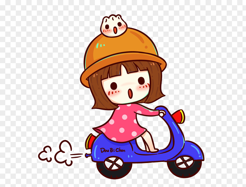 Cute Cartoon Children Decoration Scooter Motorcycle PNG