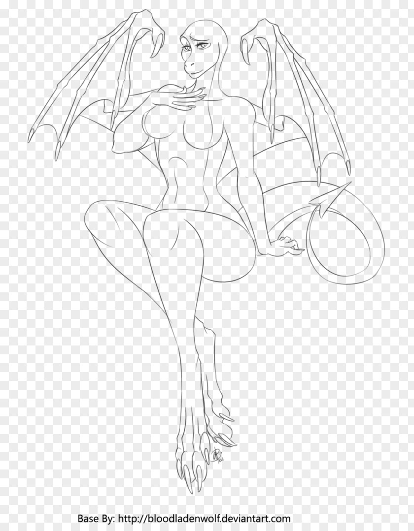 Dragon Sketch Drawing Line Art Female PNG