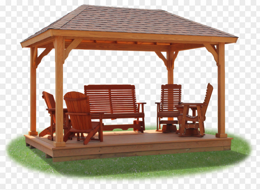 Gazebo Pavilion Pergola Wood Garden Furniture PNG