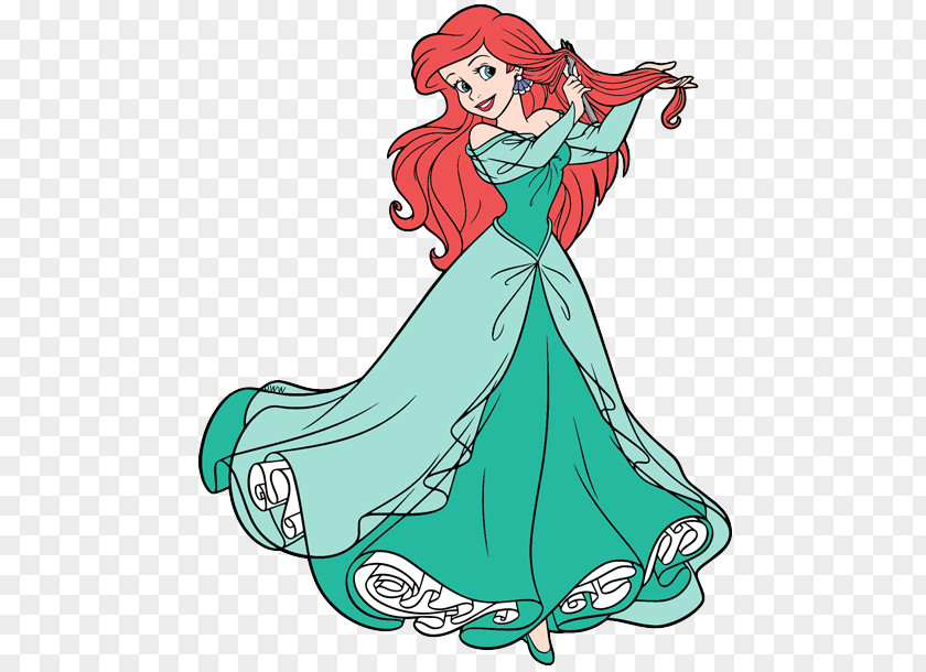 Mink Hair Dress Ariel Disney Princess Clothing Clip Art PNG