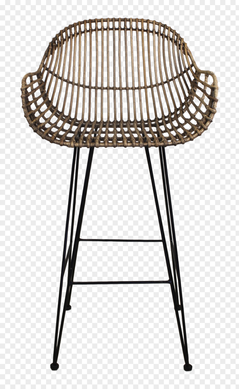 Table Bar Stool Chair Wicker PNG