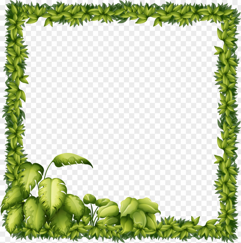 Vector Hand-painted Leaves Border Stock Photography Picture Frame Illustration PNG