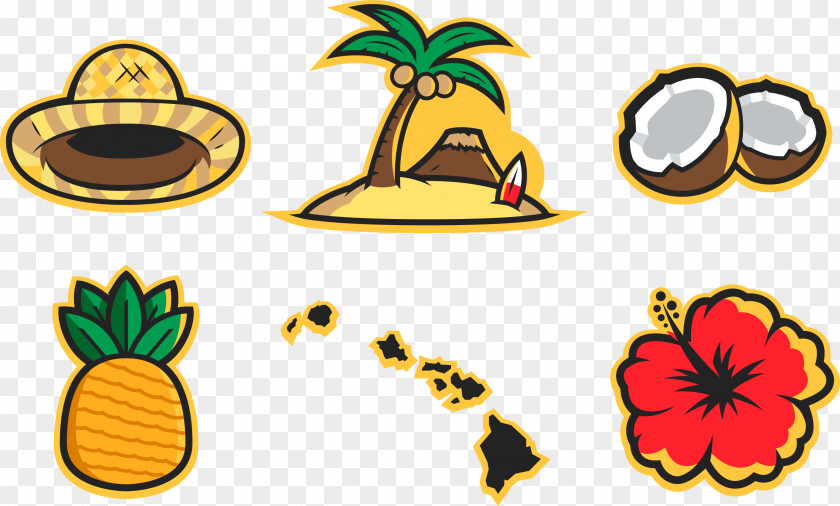 Vector Hat Hawaiian Hula Icon PNG