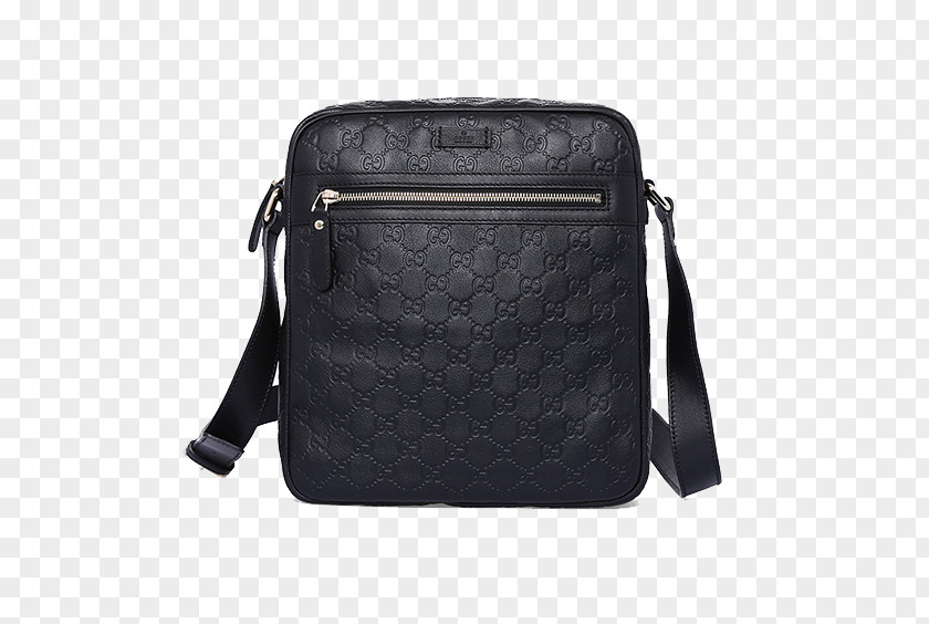 Zara Men's Black Backpack Messenger Bag Gucci Leather Handbag PNG