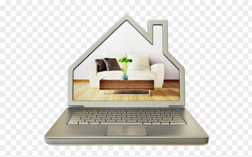 Creative House With Computer Real Estate Investing Agent Multiple Listing Service PNG