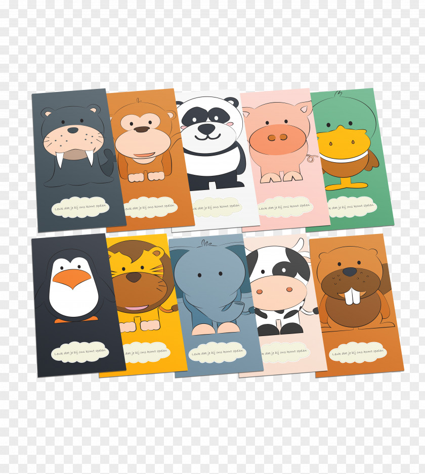 Gastouder Paper Child Care Post Cards Ollie & Tigger Kinderopvang Boekje PNG