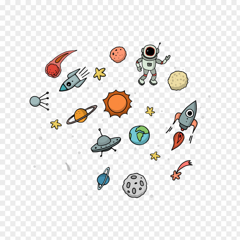 Creative Space Illustrator Vector Material Outer Astronaut Illustration PNG