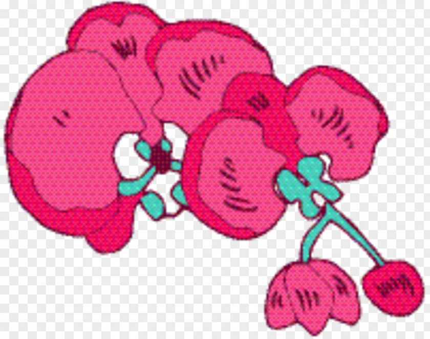 Magenta Pink Flower Cartoon PNG