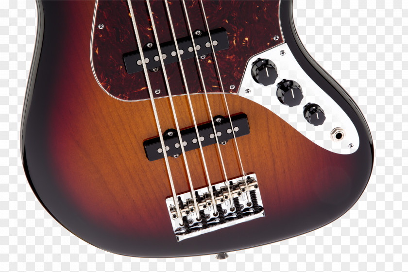 Bass Guitar Electric Fender Jazz Squier Sunburst PNG