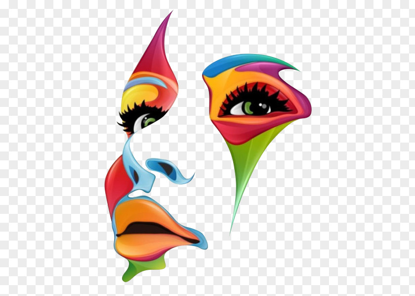 Color Face Outline Work Of Art Painting Illustration PNG