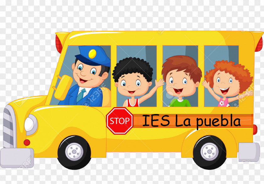 Cartoon School Bus Vector Graphics PNG