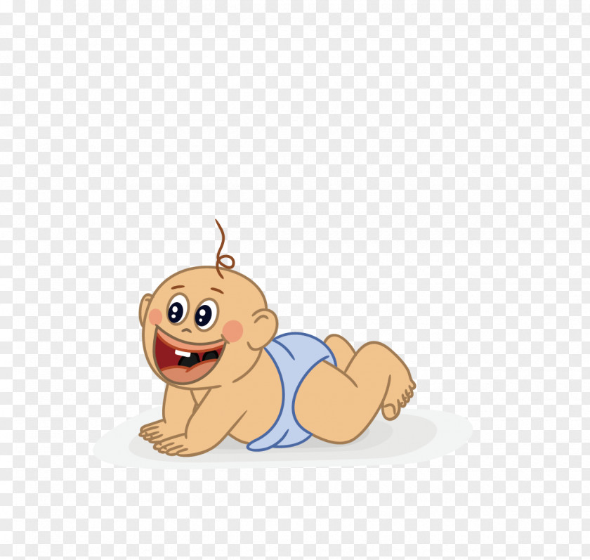 Crawling Antenna Baby Cartoon Illustration PNG