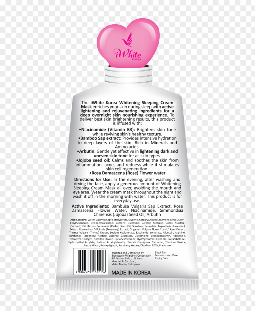 Lotion Korean Mask Ingredient PNG