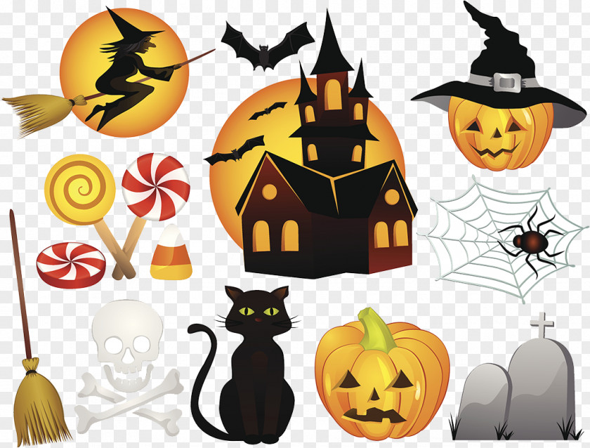 Halloween Collection Spider Web Jack-o'-lantern Clip Art PNG