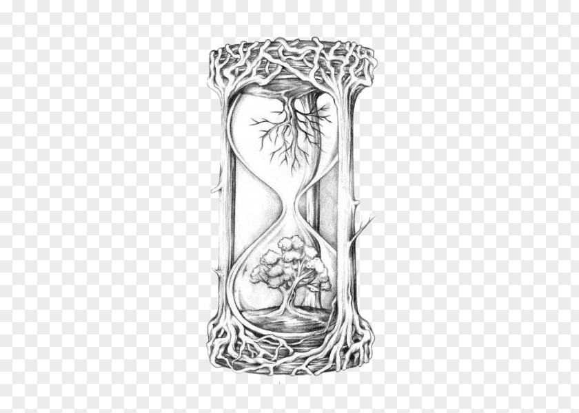 Hourglass Tattoo Drawing Idea Flash PNG