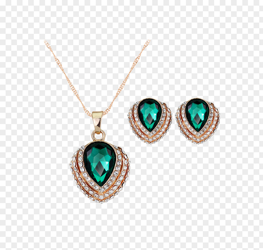Necklace Earring Turquoise Emerald Jewellery PNG