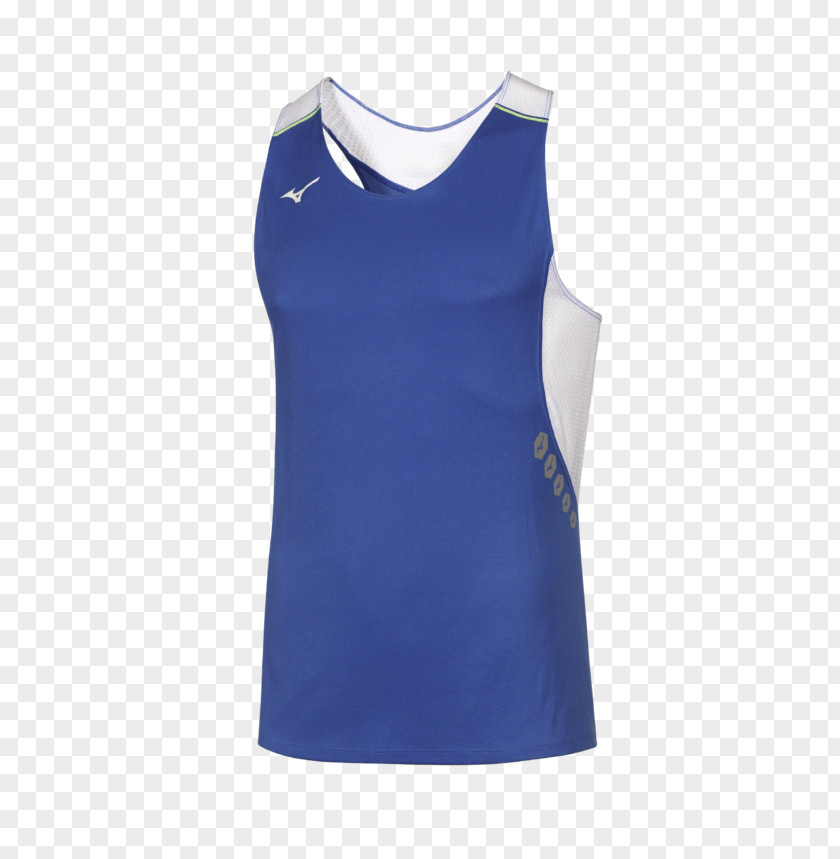 T-shirt Blue Sleeveless Shirt Clothing Mizuno Corporation PNG